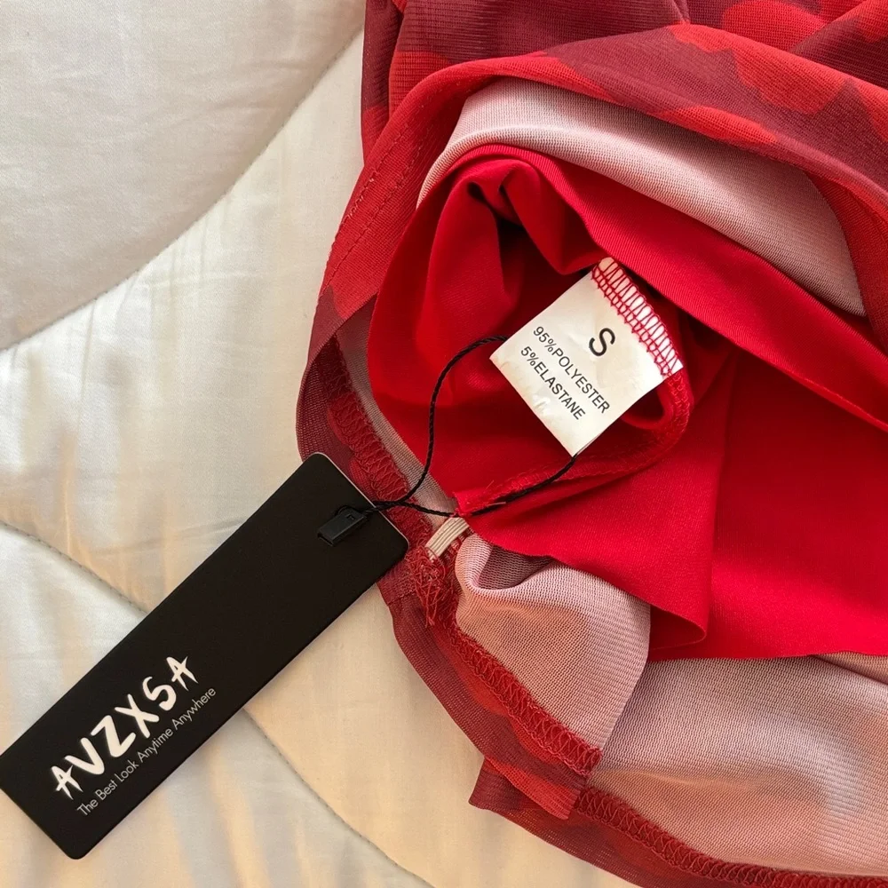 Red Strapless Mini Dress - Picture 3 of 3